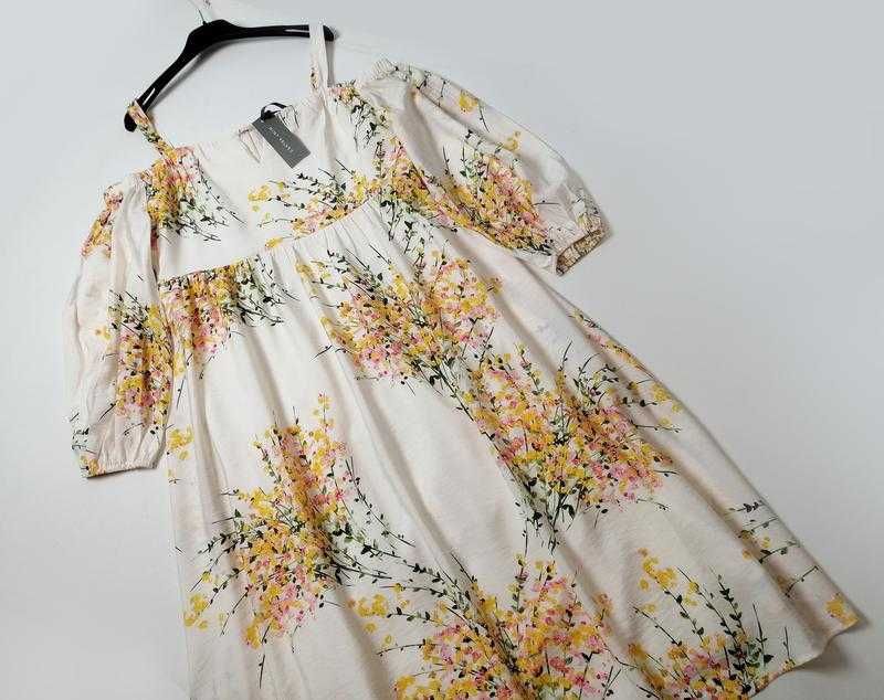 Длинное хлопковое Платье с открытыми плечами Mint Velvet