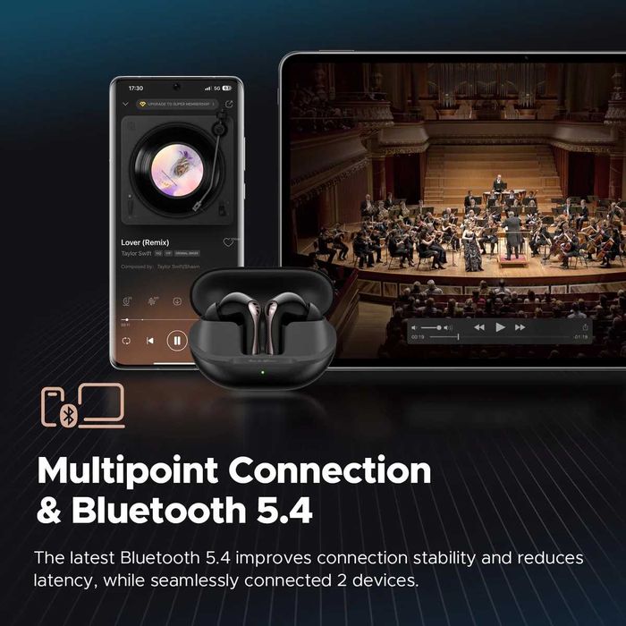 Навушники SoundPEATS Air5 Pro Qualcomm aptX Lossless LDAC Black/White