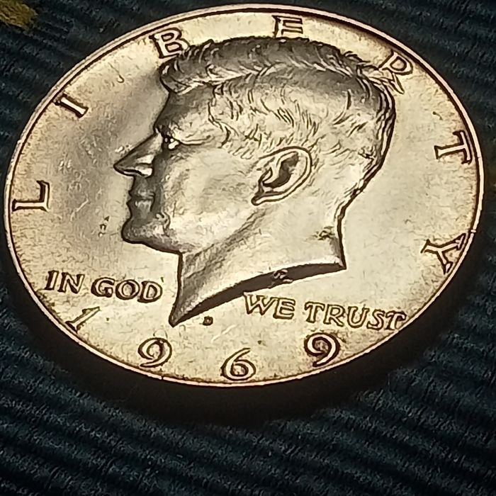 moeda em prata half dollar 1969