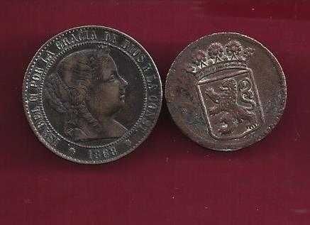 ESPANHA  ANTIGA  2 Moedas   Antigas  Interessantes