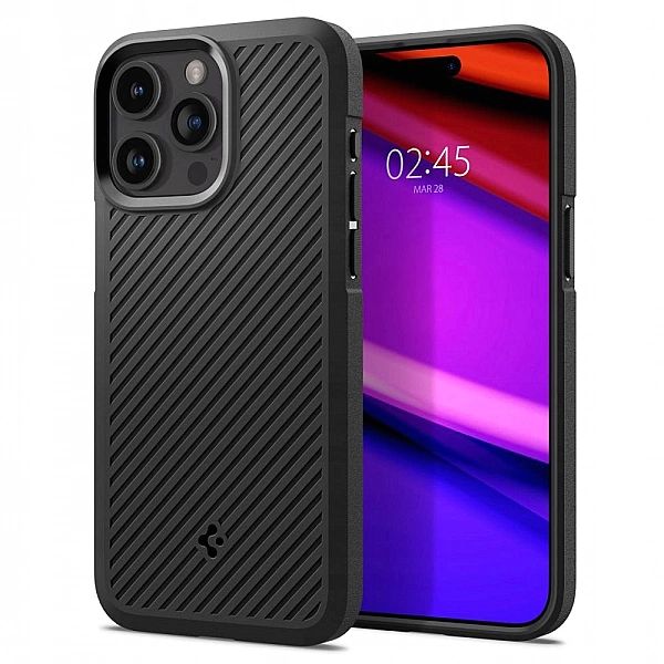 Etui Spigen do iPhone 15 Pro - czarne plecki ochronne, pancerna obudow