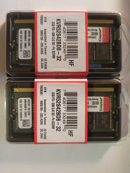 Пам'ять для ноутбука KINGSTON DDR5 32GB 5200 (KVR52S42BD8-32) 2 шт