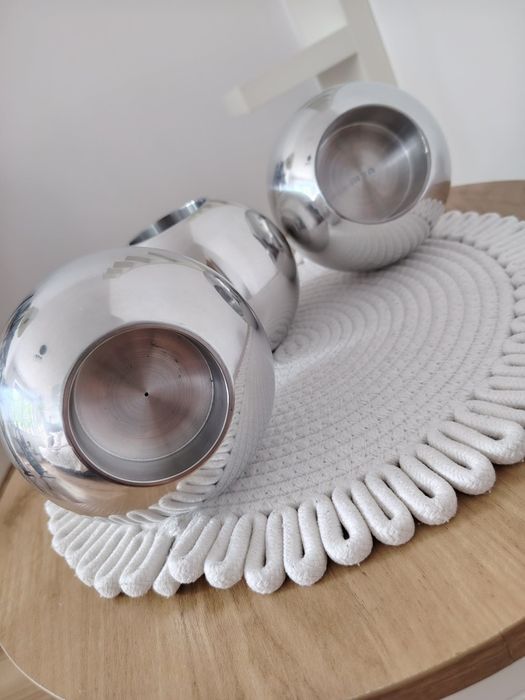 Świeczniki aluminiowe Ikea 3 szt.