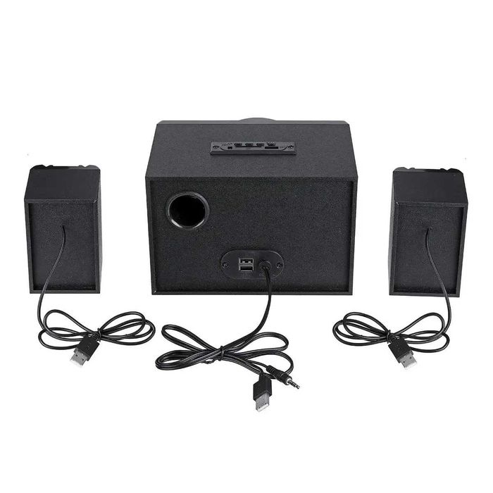 Настільні колонки з сабвуфером 2.1 та Bluetooth: звук без дротів!