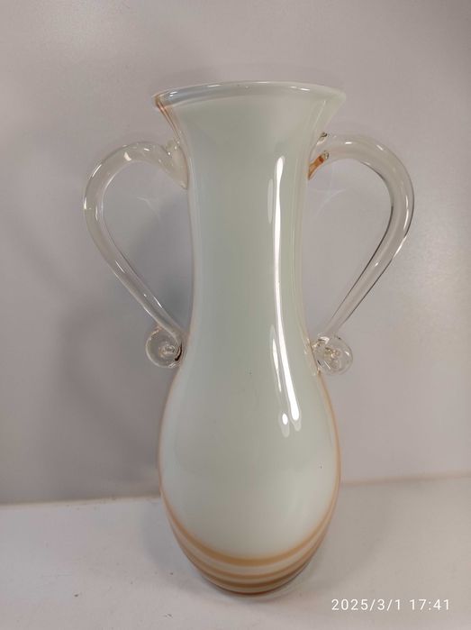 Wazon amfora huta Tarnowiec wys 30cm szkło kolorowe PRL