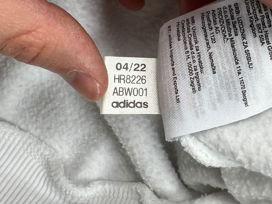 Bluza Adidas white logo unisex