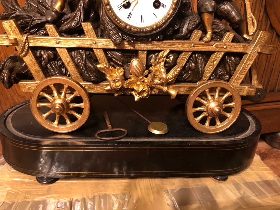 Antyk piękny i niespotykany zegar francuski Japy XIX wiek