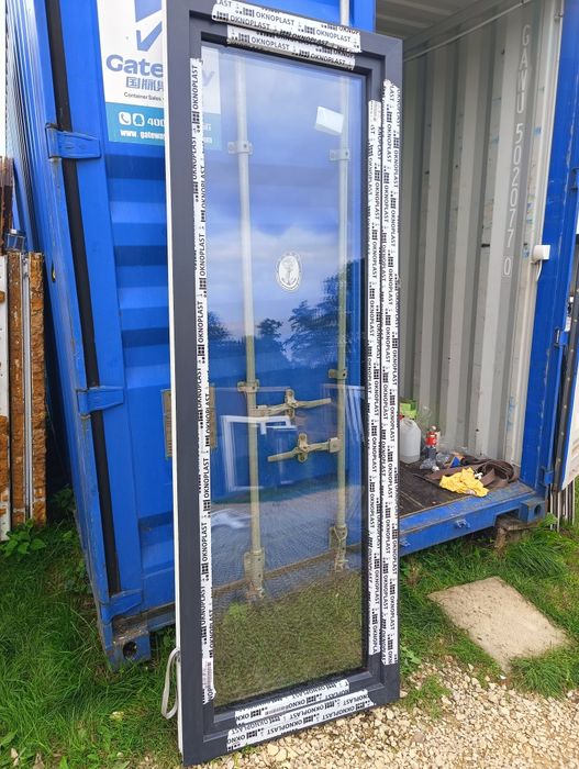 Okno 83x243 balkonowe drzwi tarasowe 3-szybowe nowe plastikowe