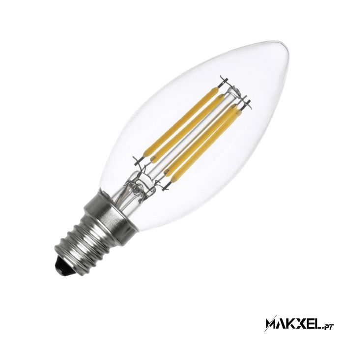Lâmpada FilamentoLED E14 4W 470 lm C35 Vela 4000K Branco neutro