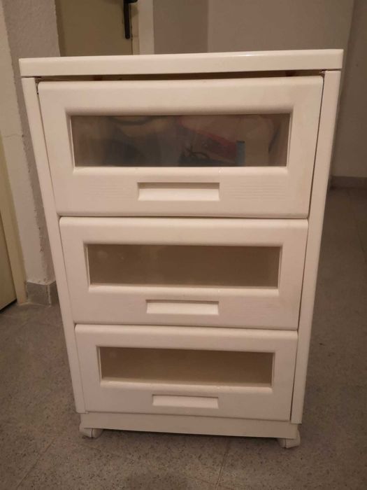 Bloco de 3 gavetas c/ rodas