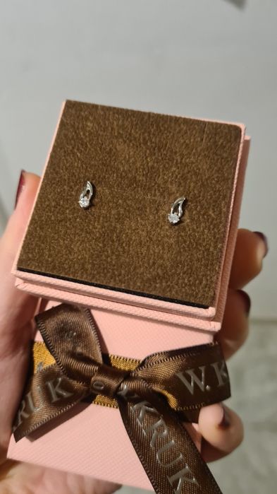 Kolczyki W.Kruk srebro 925 cyrkonia