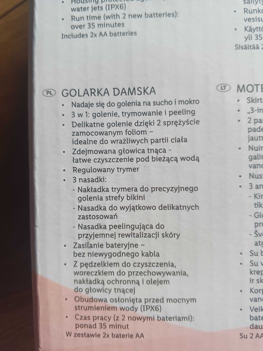 Depilator golarka damska