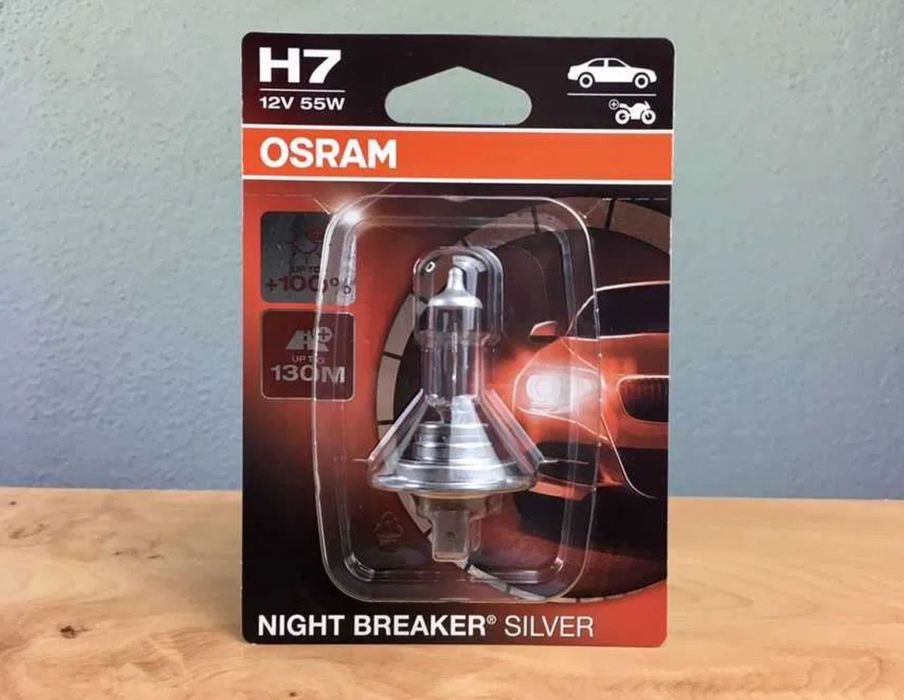 2 unid. Lâmpadas Farois Osram H7 Night Breaker Silver **selada**
