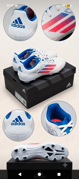 Chuteiras Futsal Sintético Adidas Speed Portal Brancas