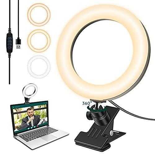 ANEL Luz Selfie 16 Cm Suporte Fixacao Videoconferencias