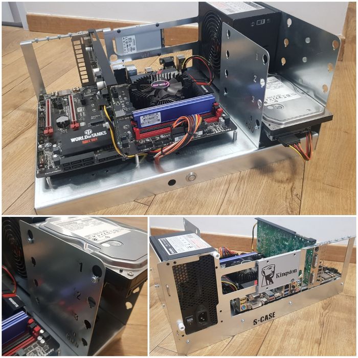 S-CASE 1 otwarta obudowa PC / serwer 6 x HDD