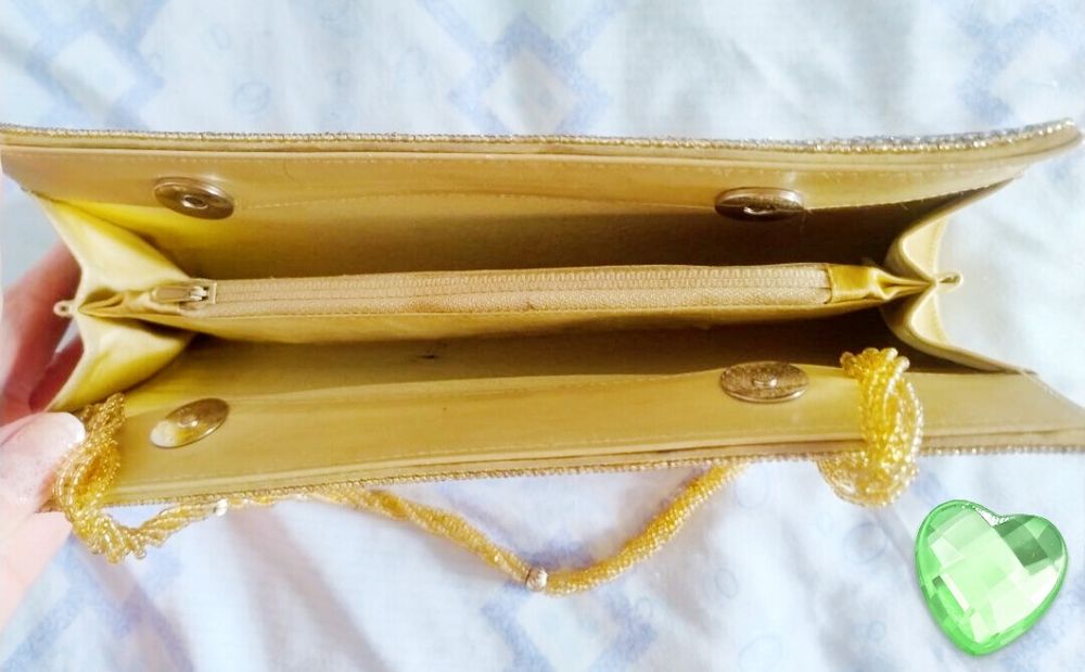 Malutka złota torebka+kolczyki