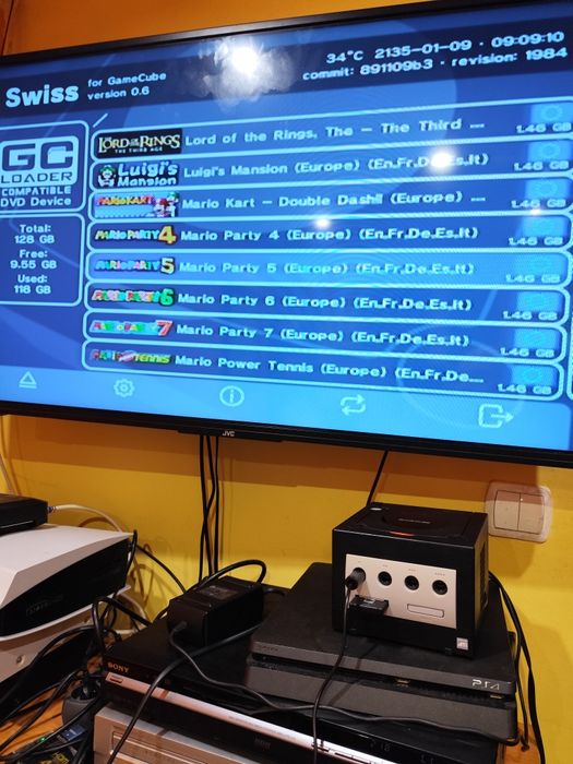 Nintendo Gamecube 90gier pad Cubeode karta 128gb SanDisk ultra