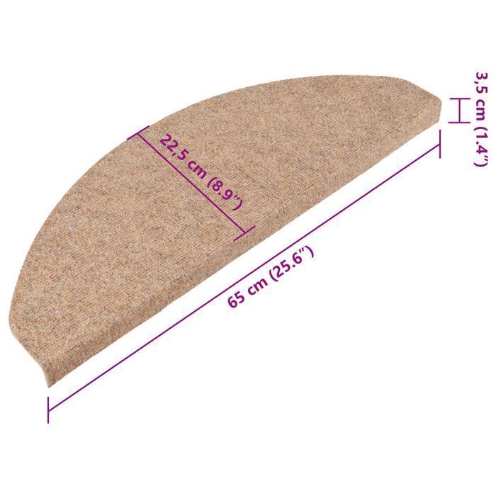 Vidaxl Samoprzylepne Nakładki Na Schody, 15 Szt., 65X22,5X3,5Cm Beżowe
