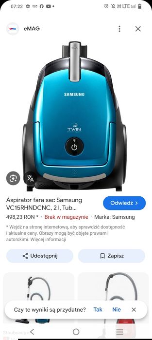 Odkurzacz Samsung 1500watt