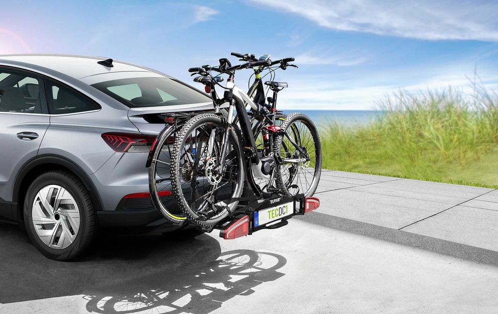 Bagażnik EUFAB TECDC1 na 2 rowery eBike uchwyt na hak dynamiczny LED