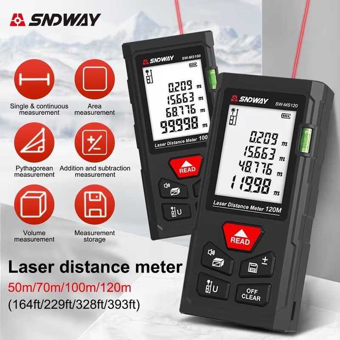Medidor de distância a laser SNDWAY 70 mt. Novo. Em caixa.