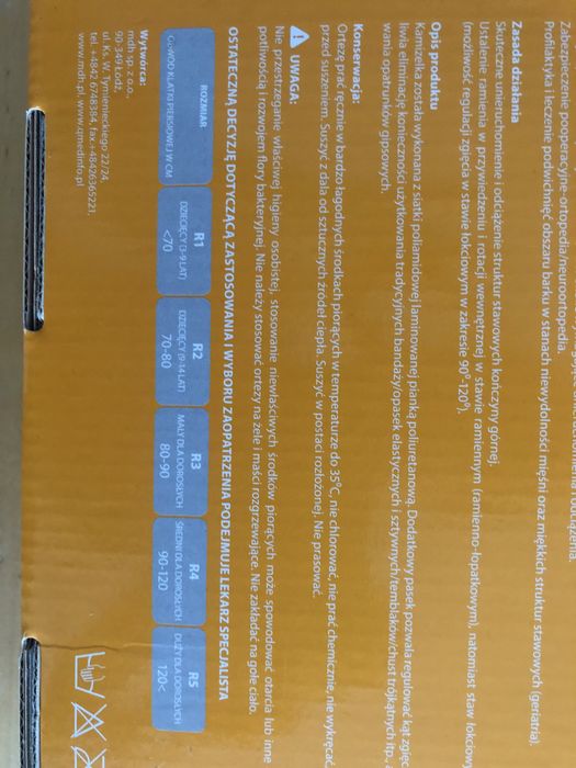 Kamizelka ortopedyczna Qmed rozm 2 i rozm 3