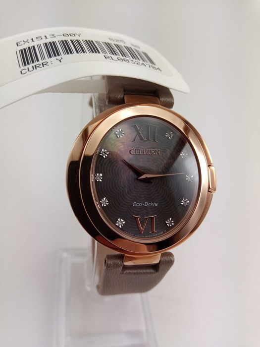 Женские часы 10 бриллиантов Citizen Capella Diamond EX1513-00Y, сапфир