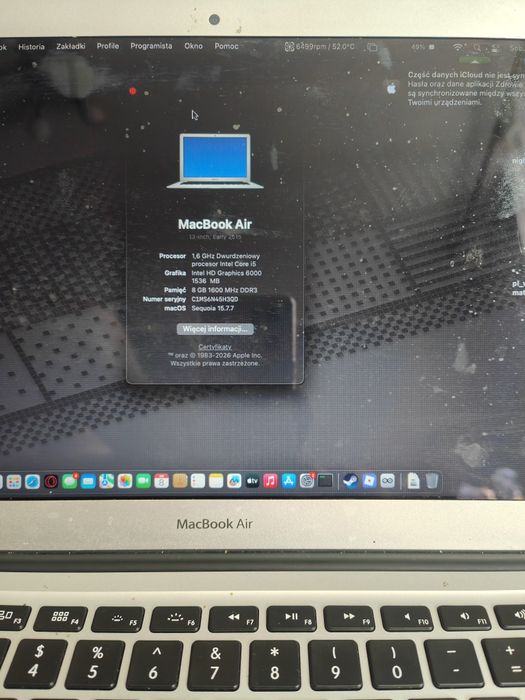 Macbook air a1466 2015 8gb/128gb