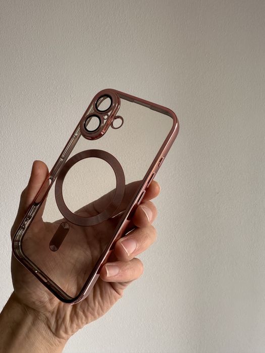 Etui tech protect Mag Safe różowe + SZKŁO do iPhone 16