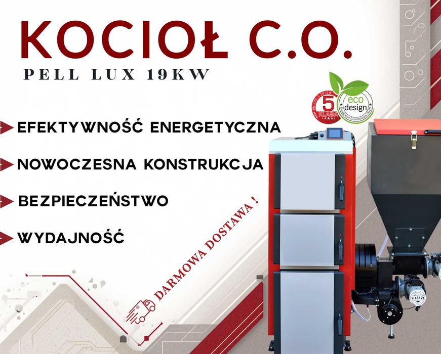 Kotły Kocioł Piec TECHNIX PELL LUX 19 kW na pellet - PRODUCENT