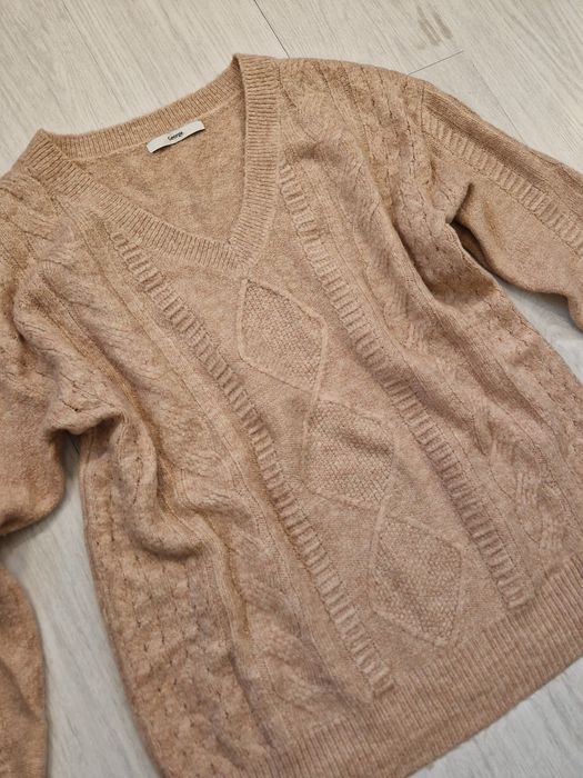 Sweter warkocze brudny róż George S/M/L