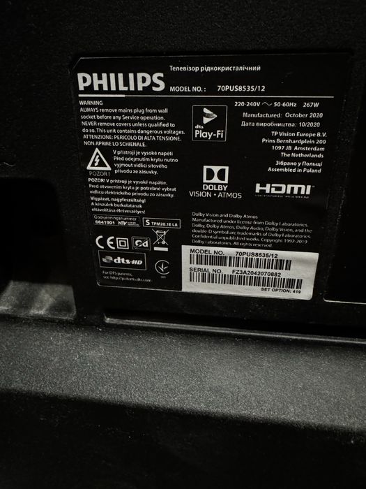 Philips 70PUS8535/12 z pasami