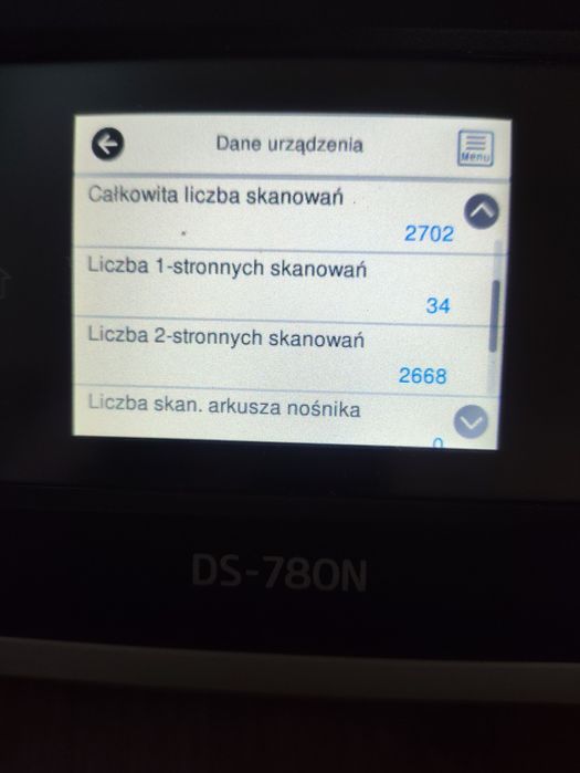 Skaner EPSON DS-780N mały przebieg