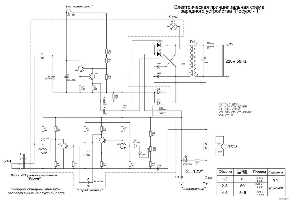 Плата для заряду АКБ ресурс 1