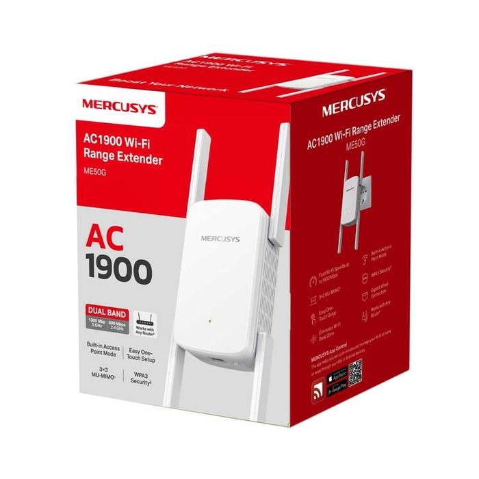 Новый Mesh усилитель ретранслятор Wi-Fi сигнала Mercusys ME50G AC1900