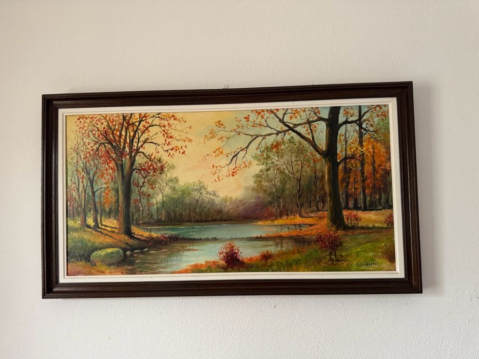 Quadro decorativo paisagem outonal – ótimo estado