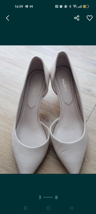 Sapatos cerimónia bege claro Aldo 36/Estado irrepreensível(com portes)