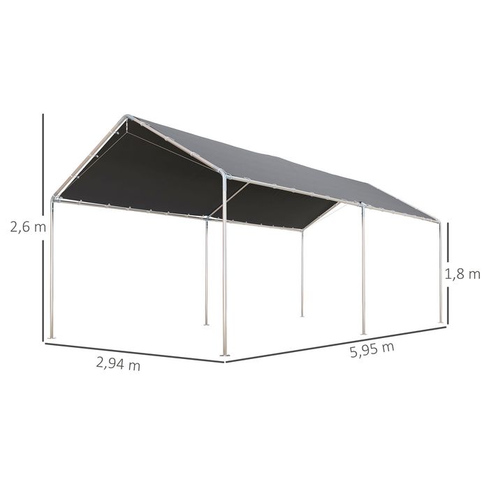 Garagem Exterior / Tenda para Carro – 294x595x260 cm