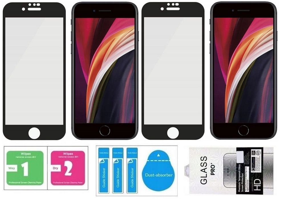 2X Szkło Hartowane 5D Iphone 6S 7 8 Se 2020 Zestaw
