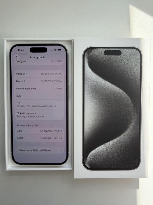 Iphone 15 pro 128GB Kondycja 100%