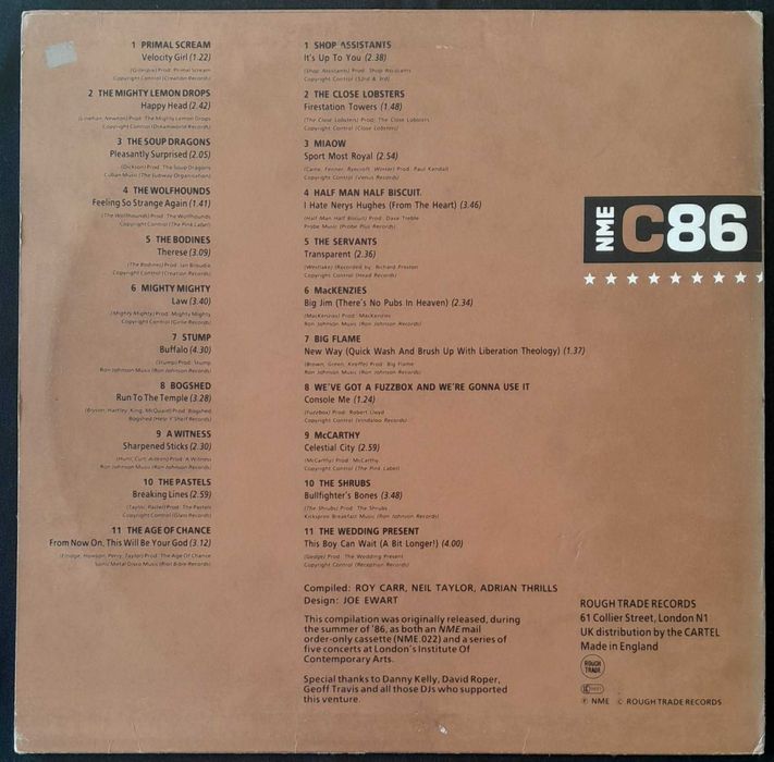 LP C86 original 1986 Rough Trade – Indie clássico