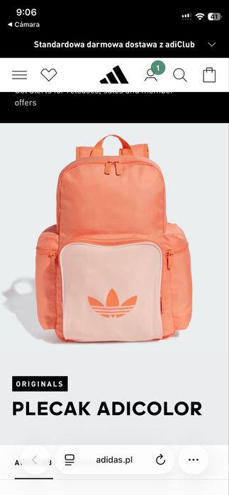 Nowy plecak Adidas Adicolor pomarańczowy 23 l