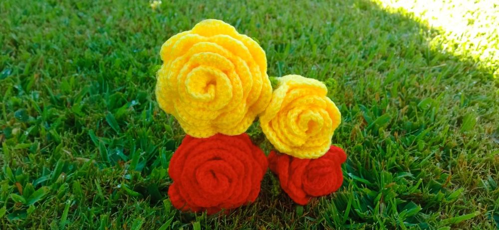 Rosas lindas em crochê