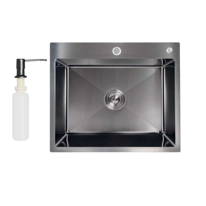 Мийка для кухні  Lidz Handmade H6050B  Brushed Black PVD 3,0/1,0 мм