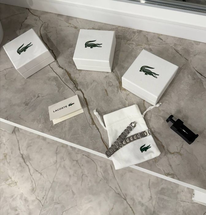 Чоловічий браслет Lacoste срібний лакост браслет серебряный на подарок