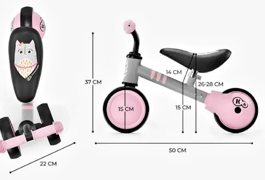 Nowy rowerek biegowy Kinderkraft Cutie 6" Różowy