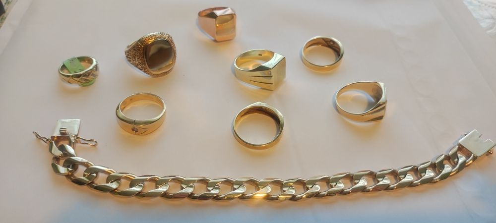 Złota bransoletka, złoty łańcuszek, złoto,,585,14k, Boss, Armani,LV,MK