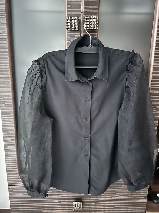 Сорочка блузка, нарядна із шифоновими рукавами Zara