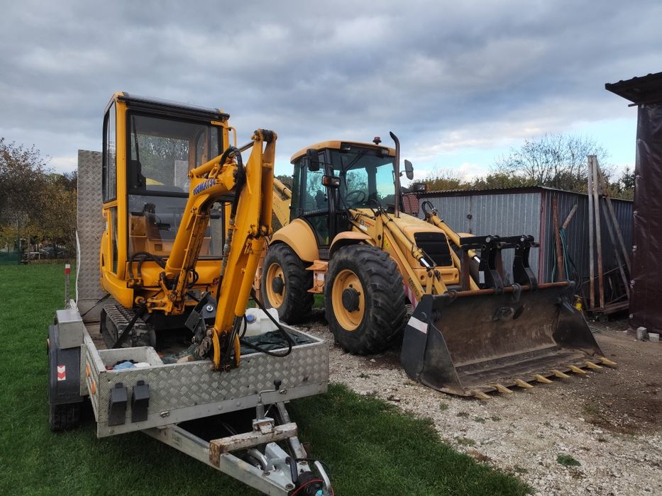 Usługi minikoparka, koparko ładowarka,Wyrywanie korzeni,młot wiertnica